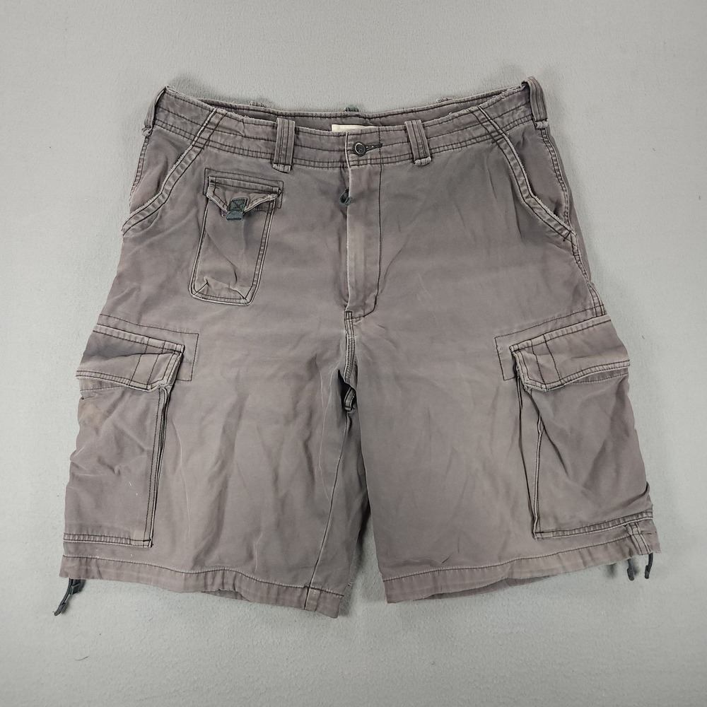 Vintage Y2K Old Navy Cargo Shorts Mens 36 Gray Military Canvas Outdoors